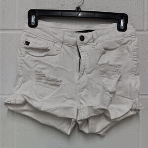 Kancan women's 26 white cutoff denim Jean distressed shorts
